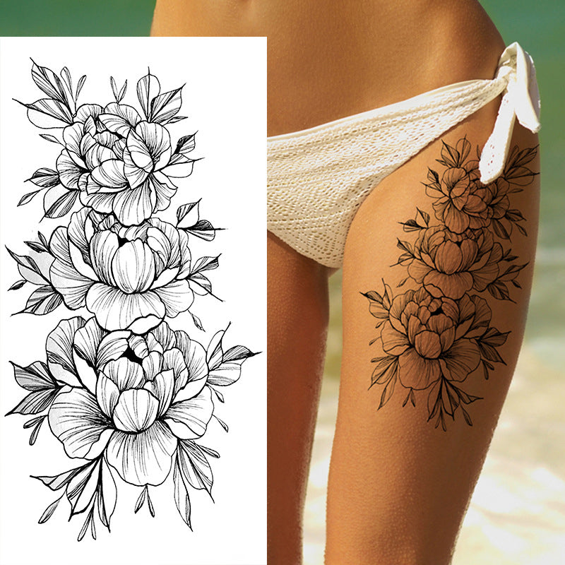 Flowers Temporary Tattoos Stickers Rose Fake Tattoos Stickers for Men and Women