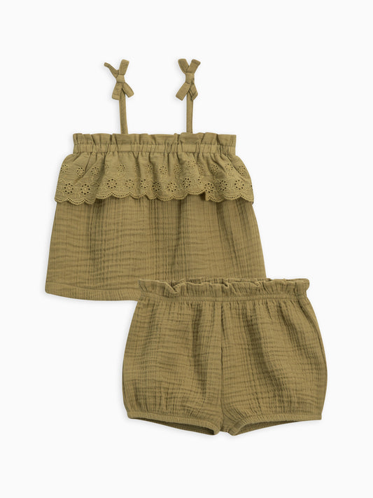 Zuri Muslin Eyelet Tank Set