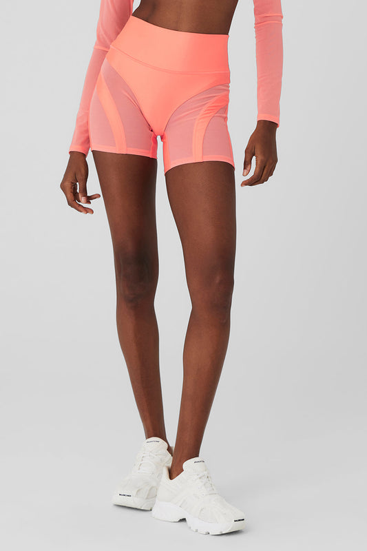 5" Airlift Heat Wave Biker Short - Candy Orange