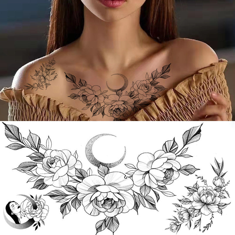 Flowers Temporary Tattoos Stickers Rose Fake Tattoos Stickers for Men and Women