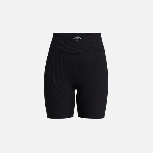 Year of Ours Ribbed V Waist Biker Short - Black