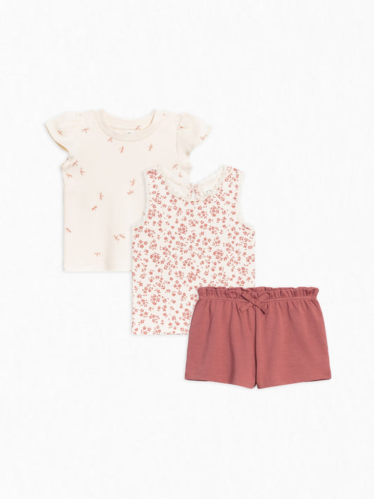 3-Piece Organic Toddler Girls Summer Bundle